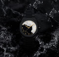 Black Aura Watch Elegant Design Durable Build Comfortable Strap Clear Display Perfect For Daily Wear And Special Occasions