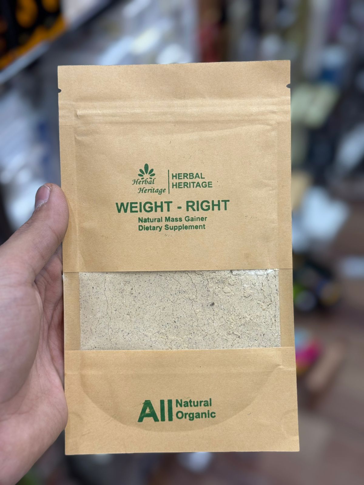 Herbal Heritage WEIGHT-RIGHT Natural Mass Gainer - Organic Dietary Supplement For Health Weight Gain (100g)